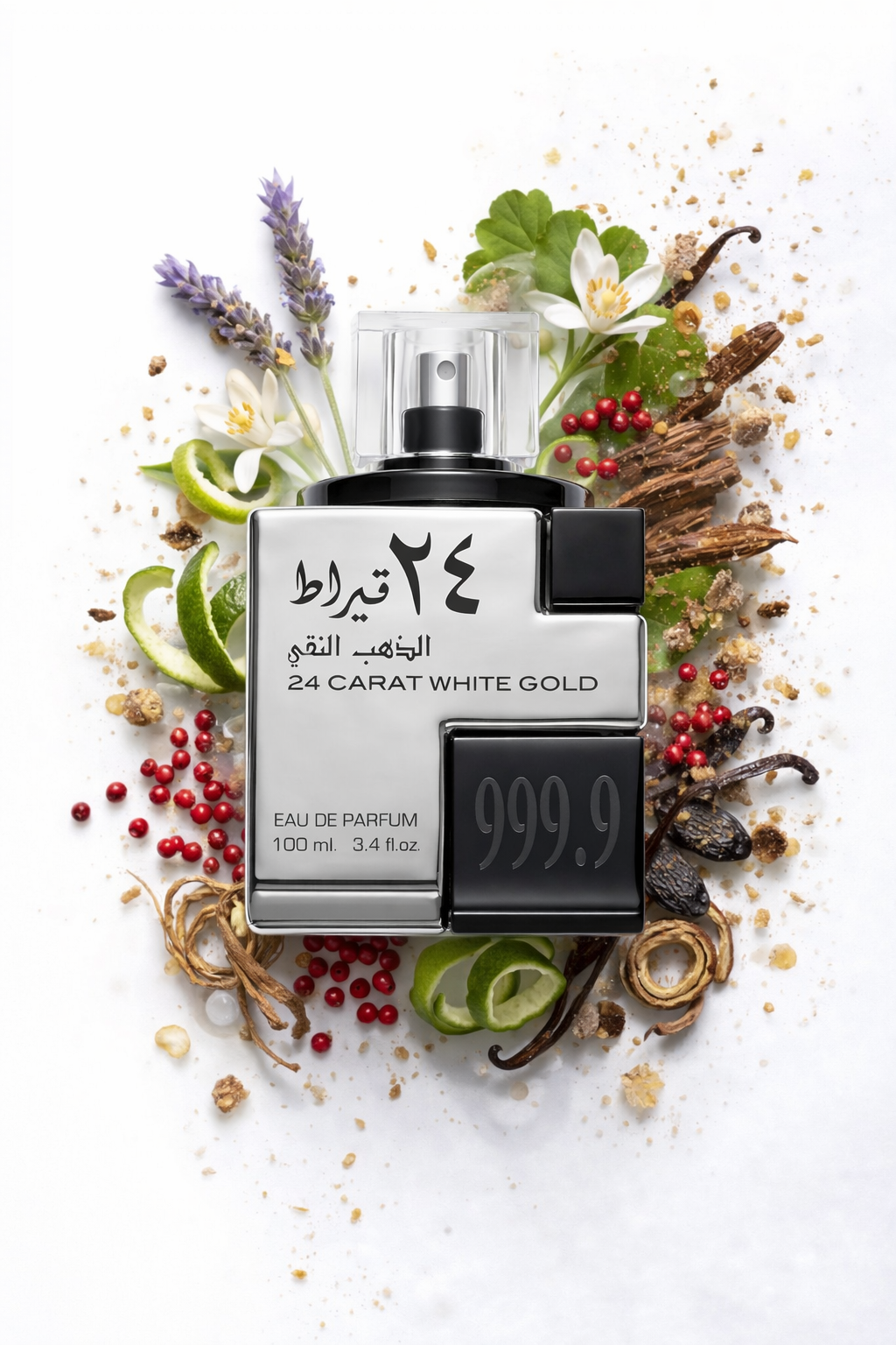 24 Carat White Gold Lattafa Eau de Parfum Para Hombre