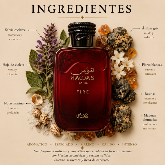 Hawas Fire Rasasi Eau de Parfum Para Hombre