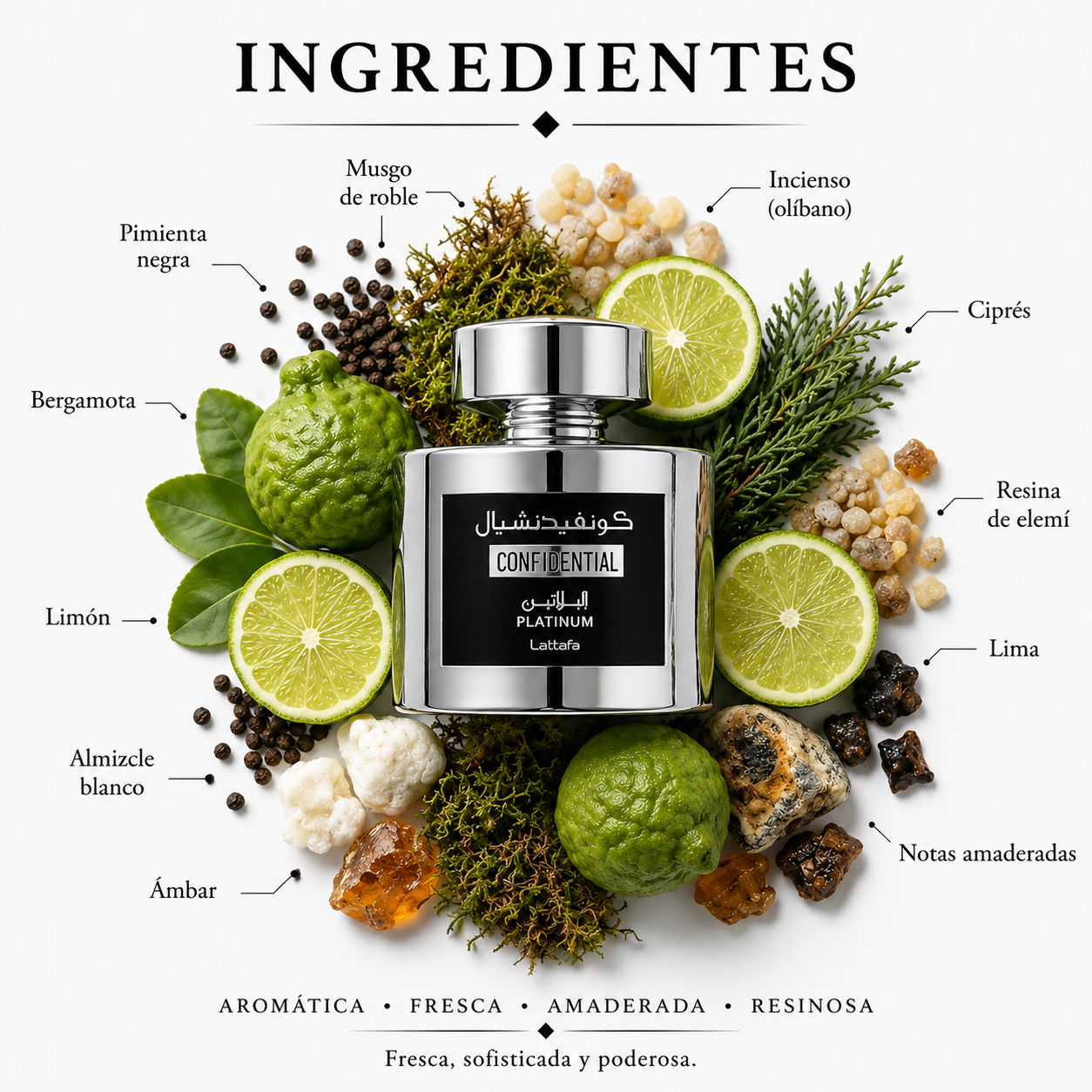 Confidential Platinum Lattafa Eau de Parfum Para Hombre