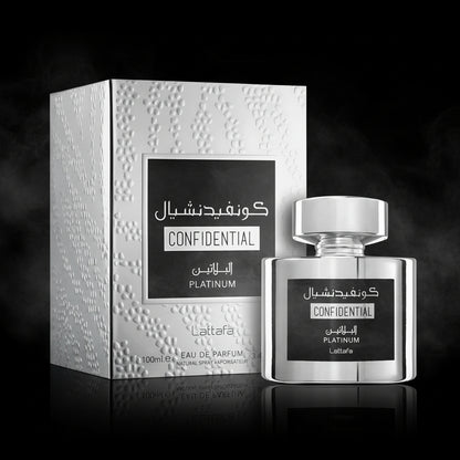 Confidential Platinum Lattafa Eau de Parfum Para Hombre
